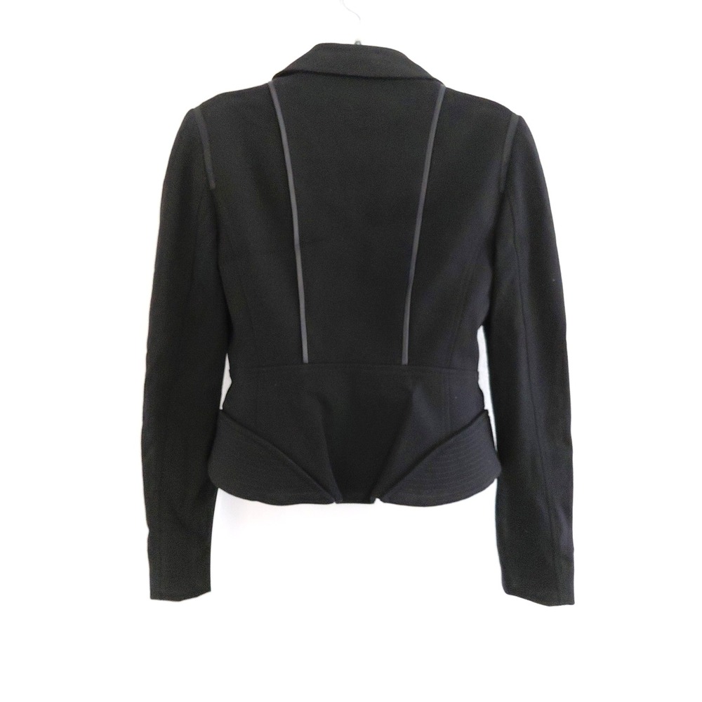 NEW Elie Tahari X Nordstrom Moto Jacket Women 6 Black Modern Zip Crop GABBIE - Picture 5 of 16